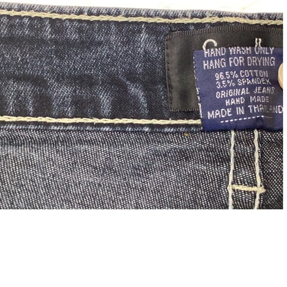 Fitelle Paris Embellished Bootcut Jeans Size 27 Beaded Patchwork Denim boho–Y2K - Picture 4 of 9